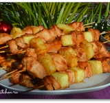 Вкусные, домашние шашлыки готовы, можно подавать к столу! Приятного аппетита!  
 
Cсылка на оригинальный рецепт:  hellokitchen.ru/4121/shashlik-iz-kuritsy-s-ananasom/ 	